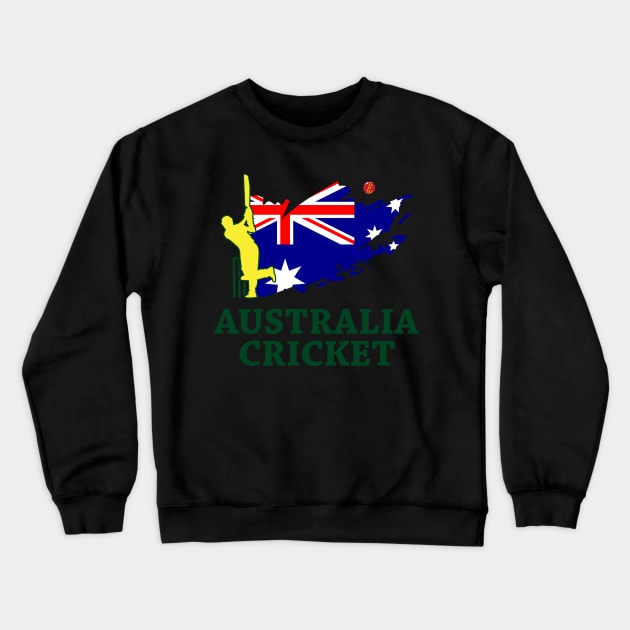 Cricket Australia Aussie Flag Union Jack Stars Crewneck Sweatshirt by BraaiNinja